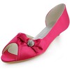 Women's Satin with Bowknot Low Heel Pumps Peep Toe #PDS03030110