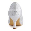 Women's Satin with Crystal Spool Heel Pumps Closed Toe #PDS03030112