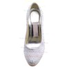Women's Satin with Crystal Spool Heel Pumps Closed Toe #PDS03030112
