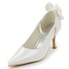 Women's Satin with Bowknot Hollow-out Stiletto Heel Pumps Closed Toe #PDS03030126