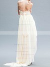 High Low Ivory Chiffon Strapless Asymmetrical Summer Wedding Dresses #PDS00020559