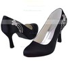 Women's Satin with Crystal Stiletto Heel Pumps Closed Toe #PDS03030137