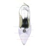 Women's Satin with Crystal Stiletto Heel Pumps Closed Toe Slingbacks #PDS03030142