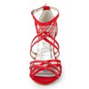 Women's Satin with Buckle Ribbon Tie Beading Stiletto Heel Sandals Peep Toe #PDS03030160