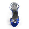 Women's Satin with Buckle Crystal Stiletto Heel Sandals Peep Toe Slingbacks #PDS03030169