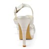 Women's Satin with Buckle Stiletto Heel Sandals Peep Toe Platform Slingbacks #PDS03030175