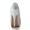 Women's Satin with Crystal Stiletto Heel Pumps Peep Toe Platform #PDS03030177