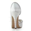 Women's Satin with Crystal Stiletto Heel Pumps Peep Toe Platform #PDS03030178