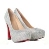 Women's Multi-color Suede Pumps/Closed Toe/Platform with Crystal #PDS03030193