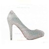 Women's Multi-color Suede Pumps/Closed Toe/Platform with Crystal #PDS03030196