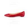 Women's Red Patent Leather Flats with Others #PDS03030197