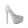 Women's Multi-color Suede Pumps/Closed Toe/Platform with Crystal #PDS03030199