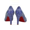 Women's Blue Suede Closed Toe/Pumps with Crystal/Crystal Heel #PDS03030212