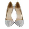 Women's Multi-color Suede Closed Toe/Pumps with Crystal Heel/Crystal #PDS03030214