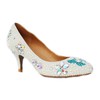 Women's Ivory Patent Leather Closed Toe/Pumps with Rhinestone/Imitation Pearl #PDS03030222