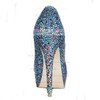 Women's Multi-color Suede Pumps/Peep Toe/Platform with Crystal Heel/Sparkling Glitter #PDS03030227