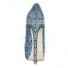 Women's Multi-color Suede Pumps/Closed Toe/Platform with Crystal Heel/Sparkling Glitter #PDS03030228