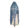 Women's Multi-color Suede Pumps/Closed Toe/Platform with Sparkling Glitter/Crystal Heel #PDS03030229