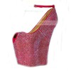 Women's Fuchsia Cloth Peep Toe/Platform/Wedges with Crystal #PDS03030232