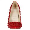 Women's Red Patent Leather Pumps/Closed Toe with Crystal #PDS03030234