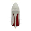 Women's White Suede Pumps/Closed Toe/Platform with Imitation Pearl #PDS03030238