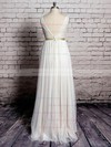 Ivory Tulle Lace with Sashes/Ribbons Floor-length V-neck Wedding Dress #PDS00020570