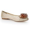 Women's Light Golden Suede Closed Toe/Flats with Sequin/Crystal/Others #PDS03030244