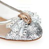 Women's Silver Suede Closed Toe/Flats with Sequin/Crystal/Others #PDS03030247