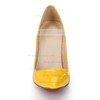 Women's Yellow Patent Leather Pumps/Closed Toe #PDS03030248