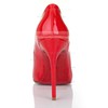 Women's Red Patent Leather Pumps/Closed Toe #PDS03030249