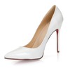 Women's White Patent Leather Pumps/Closed Toe #PDS03030251