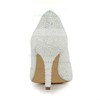 Women's White Patent Leather Pumps/Closed Toe with Pearl #PDS03030259