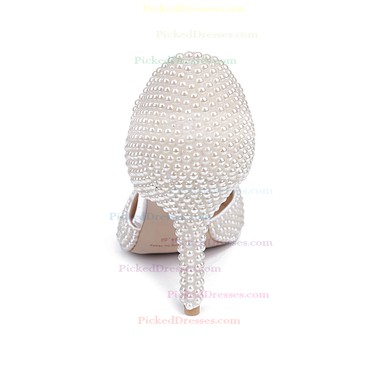 Women's White Patent Leather Stiletto Heel Pumps #PDS03030835