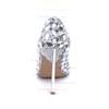 Women's Silver Patent Leather Stiletto Heel Pumps #PDS03030837