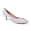 Women's White Patent Leather Kitten Heel Pumps #PDS03030844