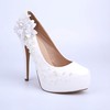 Women's White Patent Leather Stiletto Heel Pumps #PDS03030852