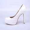 Women's White Patent Leather Stiletto Heel Pumps #PDS03030854
