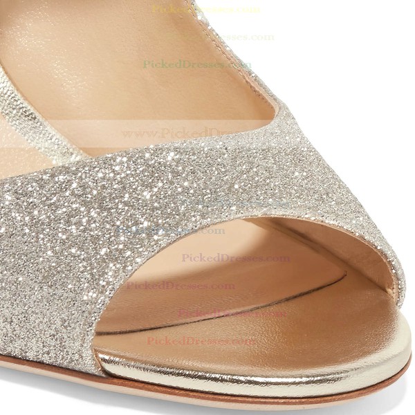 Women's Pumps Stiletto Heel Silver Sparkling Glitter Wedding Shoes #PDS03030863