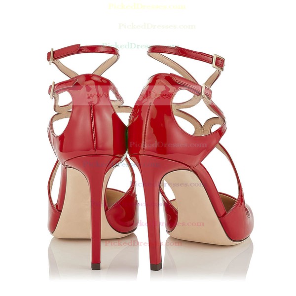 Women's Pumps Stiletto Heel Red Leatherette Wedding Shoes #PDS03030868