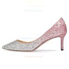 Women's Pumps Kitten Heel Sparkling Glitter Wedding Shoes #PDS03030870