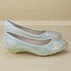 Women's Closed Toe Low Heel Leatherette 34 Wedding Shoes #PDS03030915
