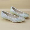 Women's Closed Toe Low Heel Leatherette 34 Wedding Shoes #PDS03030915
