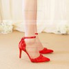 Women's Pumps Stiletto Heel White Satin Wedding Shoes #PDS03030921