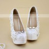 Women's Pumps Stiletto Heel White Leatherette Wedding Shoes #PDS03030925
