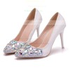 Women's Pumps Stiletto Heel Ivory Leatherette Wedding Shoes #PDS03030928