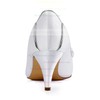 Women's Pumps Cone Heel White Satin Wedding Shoes #PDS03030876
