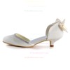 Women's Pumps Kitten Heel White Satin Wedding Shoes #PDS03030881