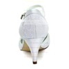 Women's Pumps Cone Heel White Satin Wedding Shoes #PDS03030887