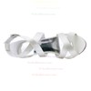 Women's Pumps Cone Heel White Satin Wedding Shoes #PDS03030890