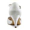 Women's Pumps Cone Heel White Satin Wedding Shoes #PDS03030899